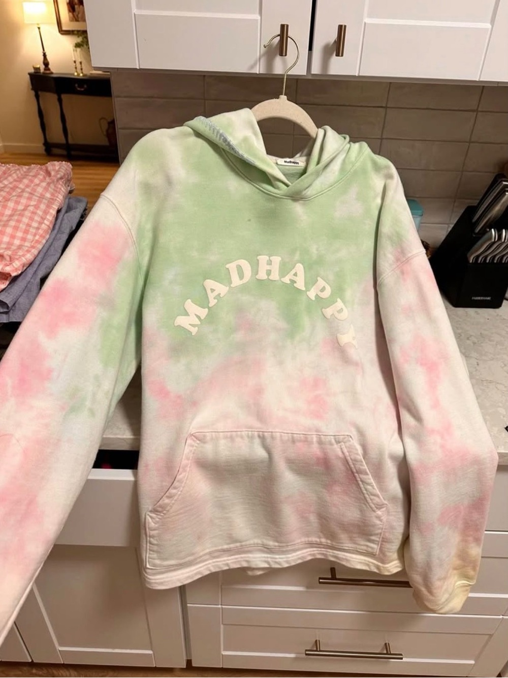 Madhappy Pastel Tie-Dye Hoodie in Mint Green & Blush Pink